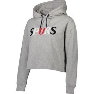 Women’s Tottenham Hotspur Cropped Pullover Hoodie - Heathered Gray